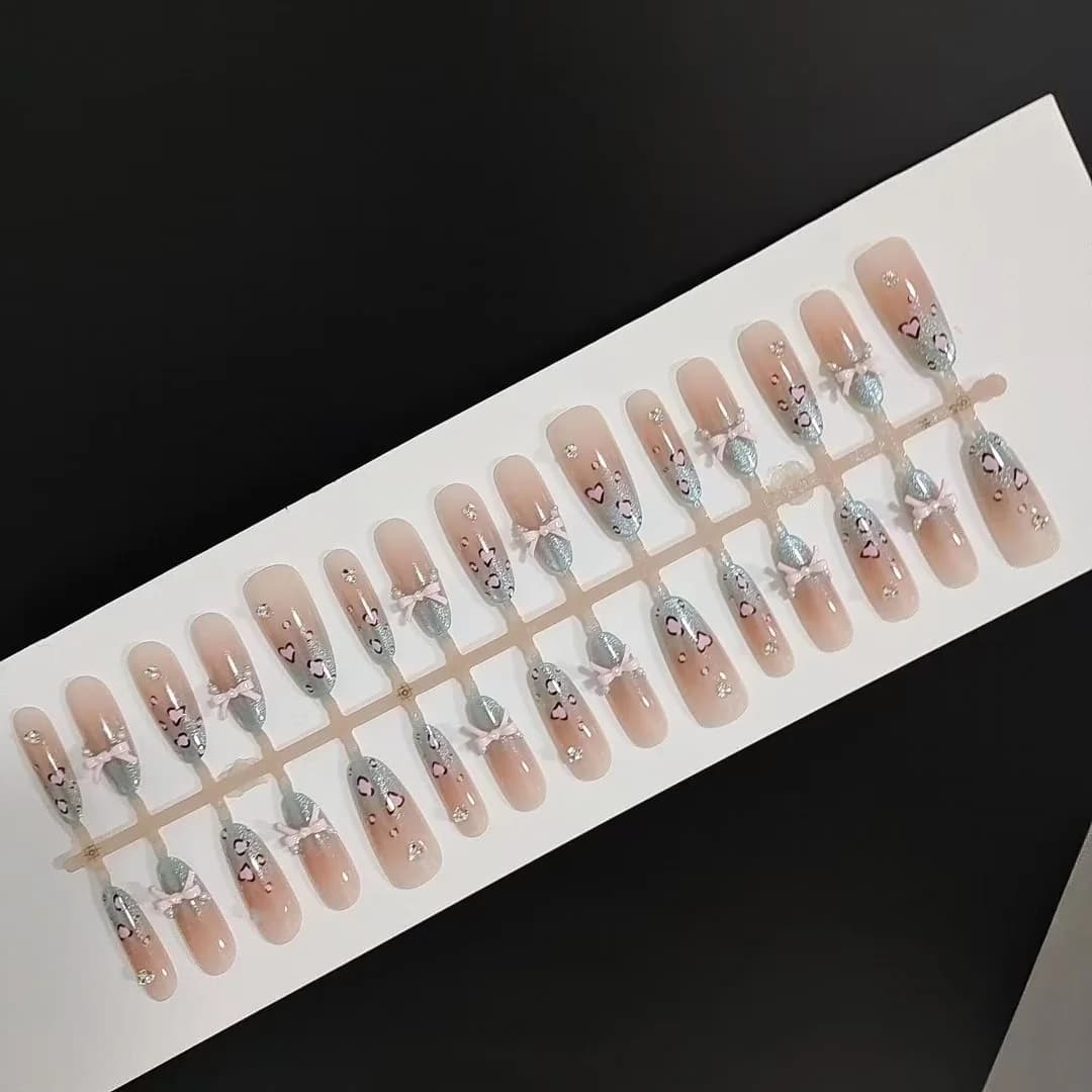 Ragasztó műköröm tengeri só leopárd macskaszem maszni hosszú stiletto
